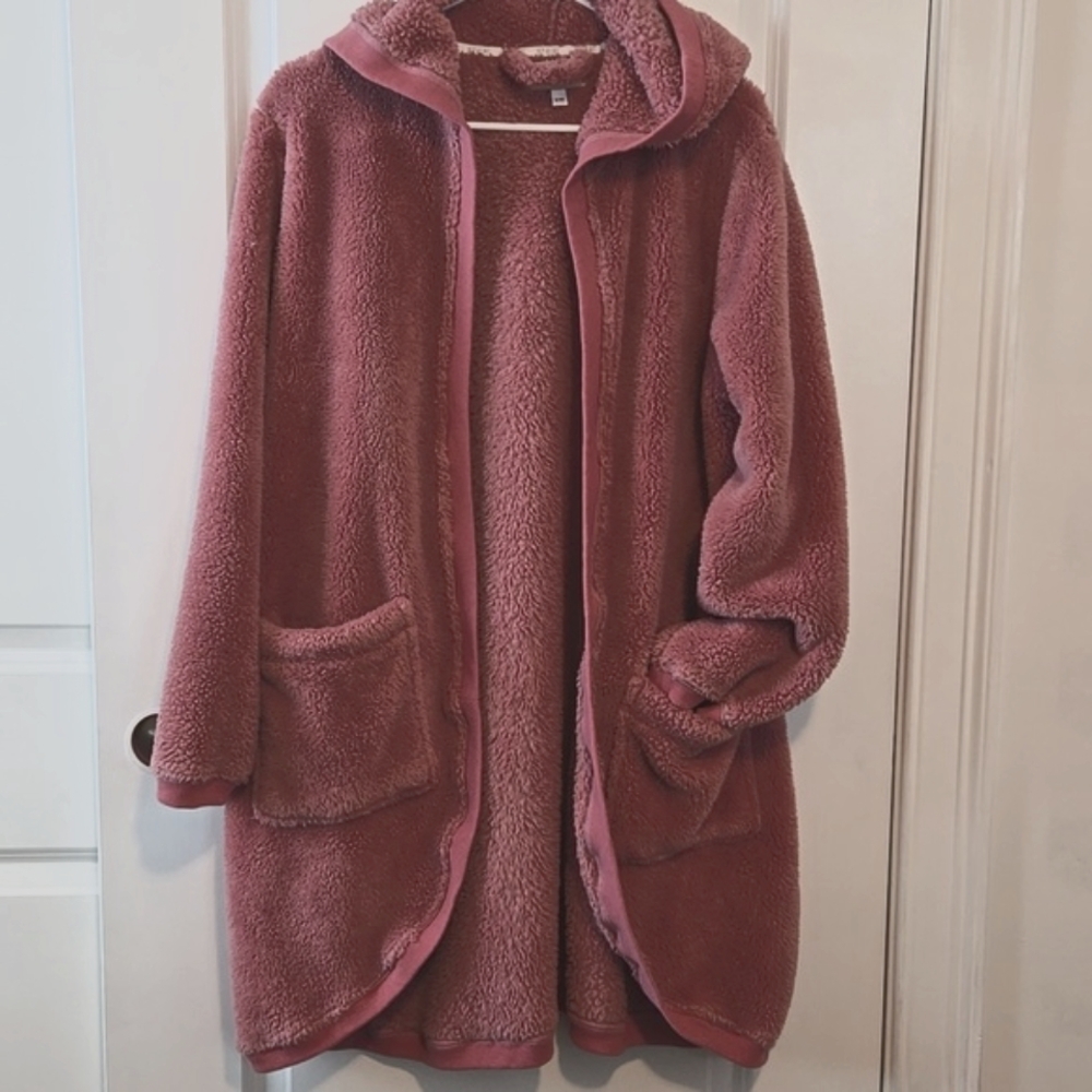 Cozy Hooded Robe/ House Coat w/ Front Pockets S/M